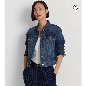 LAUREN Ralph Lauren Jean Jacket Womens Denim Trucker Jacket Pockets Sz XS